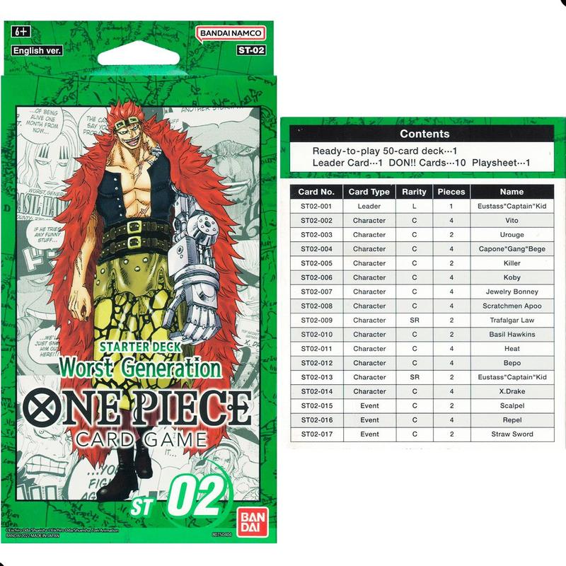 One Piece TCG Starter Deck ST 02 Worst Generation Eustass Card